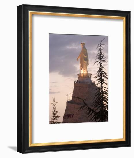 Mountain Top Basilica of Our Lady of Lebanon in the Evening, Jounieh, Near Beirut, Lebanon-Christian Kober-Framed Photographic Print