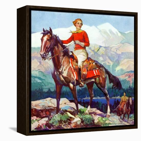 "Mountain Trail Ride,"April 1, 1936-Frank Schoonover-Framed Premier Image Canvas