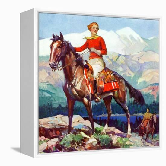 "Mountain Trail Ride,"April 1, 1936-Frank Schoonover-Framed Premier Image Canvas