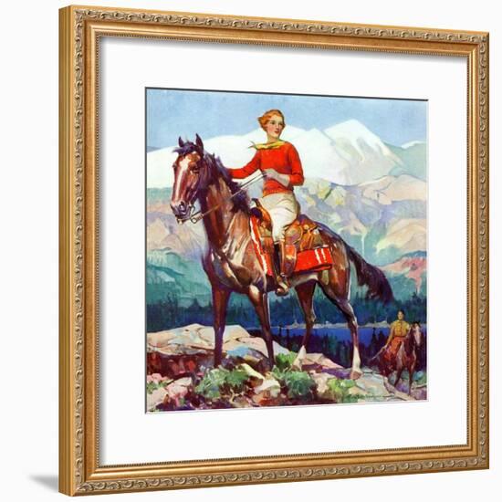 "Mountain Trail Ride,"April 1, 1936-Frank Schoonover-Framed Giclee Print