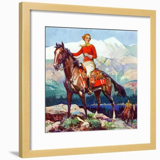 "Mountain Trail Ride,"April 1, 1936-Frank Schoonover-Framed Giclee Print