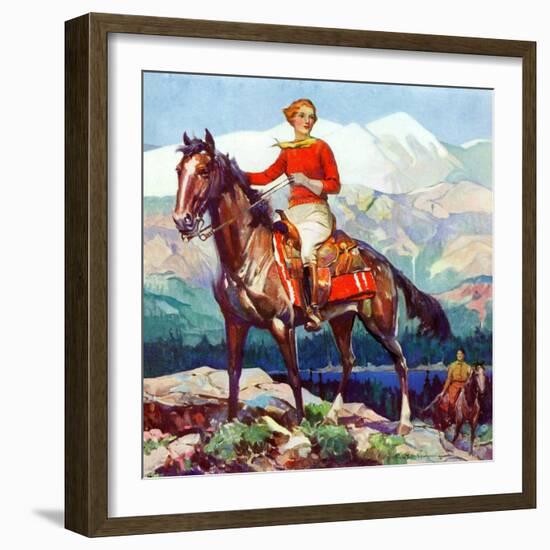 "Mountain Trail Ride,"April 1, 1936-Frank Schoonover-Framed Giclee Print