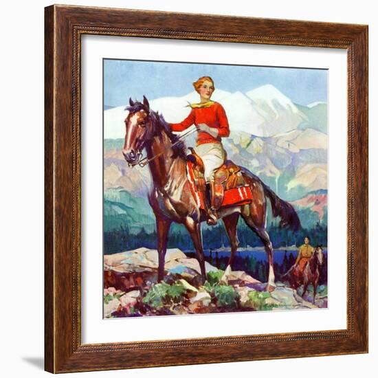 "Mountain Trail Ride,"April 1, 1936-Frank Schoonover-Framed Giclee Print