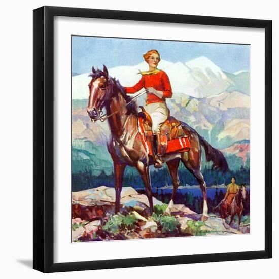 "Mountain Trail Ride,"April 1, 1936-Frank Schoonover-Framed Giclee Print