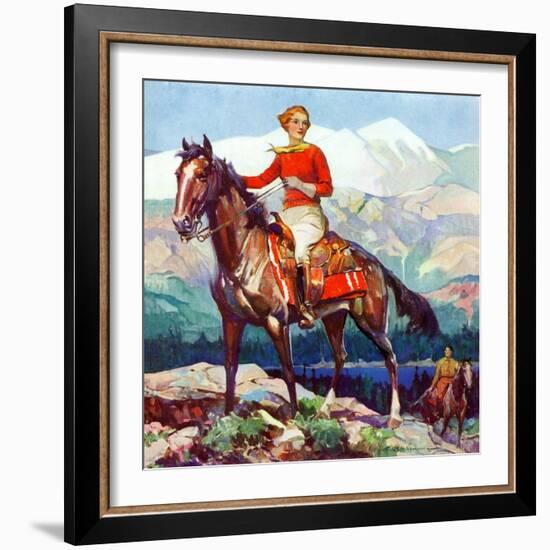 "Mountain Trail Ride,"April 1, 1936-Frank Schoonover-Framed Giclee Print