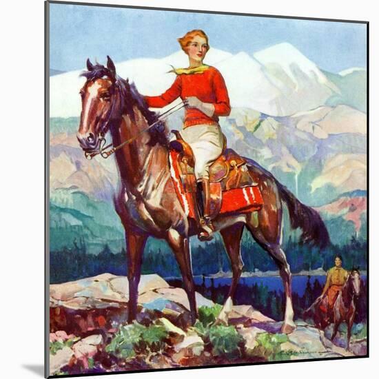 "Mountain Trail Ride,"April 1, 1936-Frank Schoonover-Mounted Giclee Print