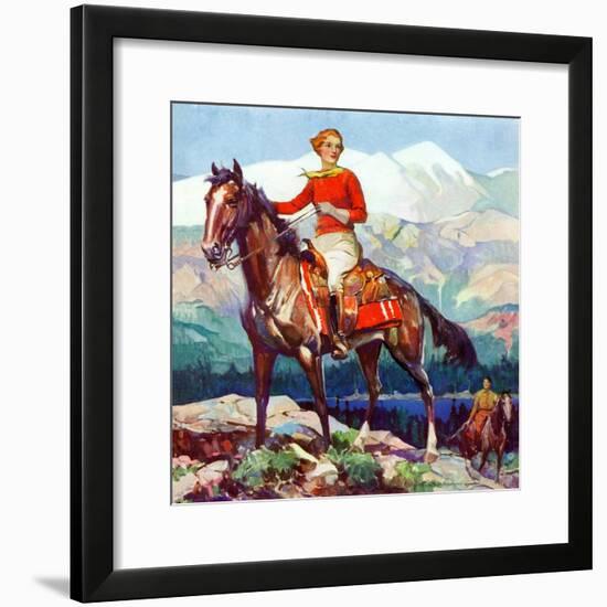 "Mountain Trail Ride,"April 1, 1936-Frank Schoonover-Framed Giclee Print