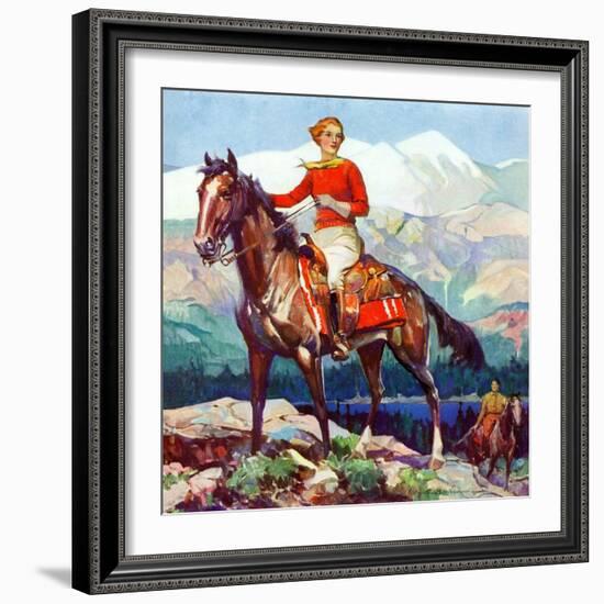 "Mountain Trail Ride,"April 1, 1936-Frank Schoonover-Framed Giclee Print