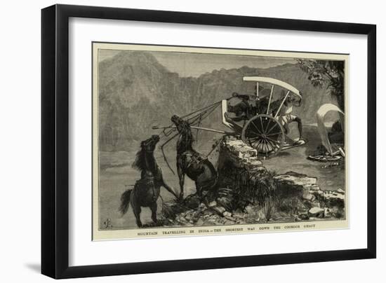 Mountain Travelling in India, the Shortest Way Down the Coonoor Ghaut-null-Framed Giclee Print