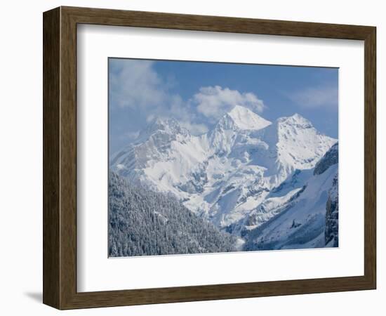 Mountain View, Kandertal Valley, Frutigen, Bern, Switzerland-Walter Bibikow-Framed Photographic Print