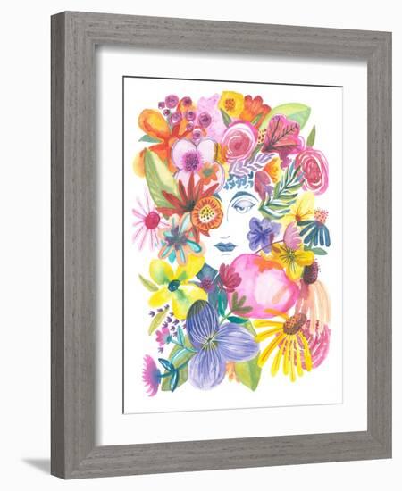 Mountain Woman Floral-Kerstin Stock-Framed Art Print