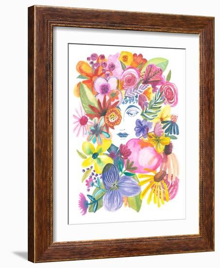 Mountain Woman Floral-Kerstin Stock-Framed Art Print