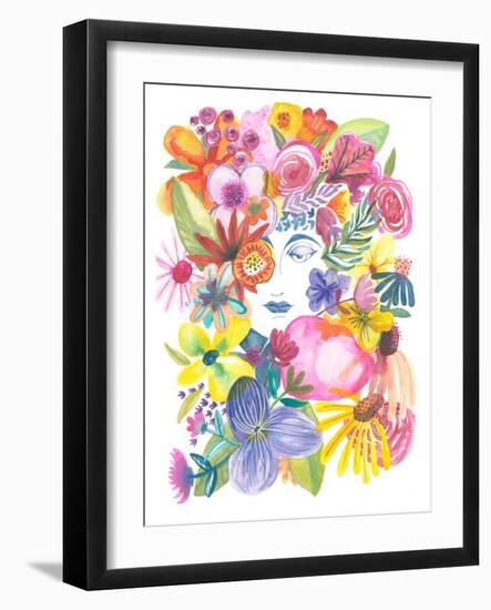 Mountain Woman Floral-Kerstin Stock-Framed Art Print