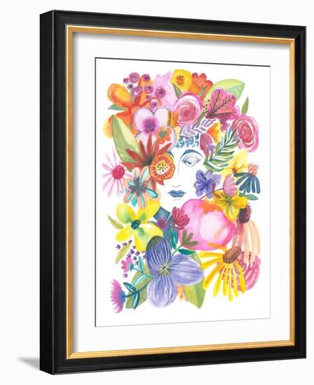 Mountain Woman Floral-Kerstin Stock-Framed Art Print