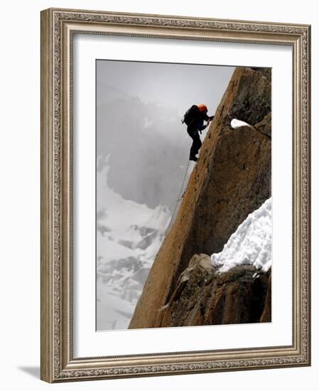 Mountaineer, Climber, Mont Blanc Range, French Alps, France, Europe-Richardson Peter-Framed Photographic Print