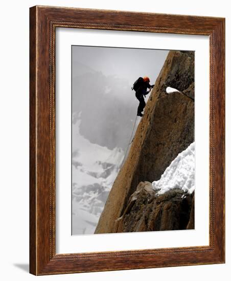 Mountaineer, Climber, Mont Blanc Range, French Alps, France, Europe-Richardson Peter-Framed Photographic Print