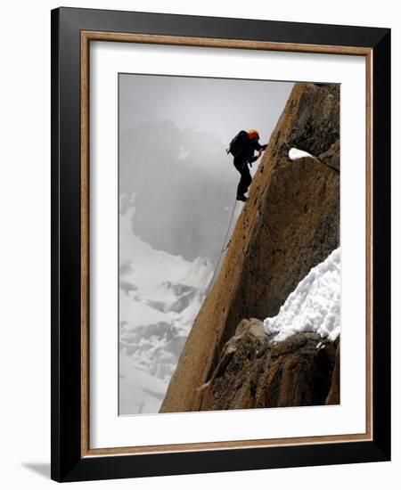 Mountaineer, Climber, Mont Blanc Range, French Alps, France, Europe-Richardson Peter-Framed Photographic Print