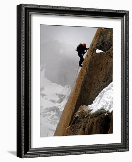 Mountaineer, Climber, Mont Blanc Range, French Alps, France, Europe-Richardson Peter-Framed Photographic Print