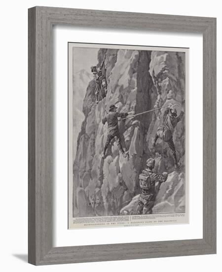 Mountaineering in the Tyrol, a Hazardous Climb on the Dolomites-William T. Maud-Framed Giclee Print