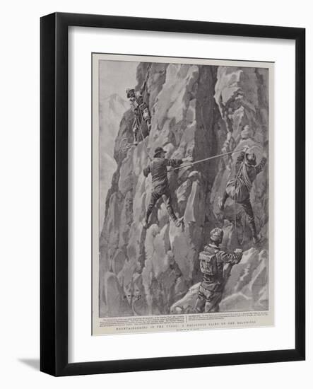 Mountaineering in the Tyrol, a Hazardous Climb on the Dolomites-William T. Maud-Framed Giclee Print