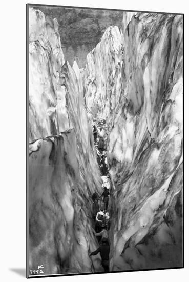 Mountaineering Party in Bottom of Crevasse, ca. 1905-Ashael Curtis-Mounted Giclee Print