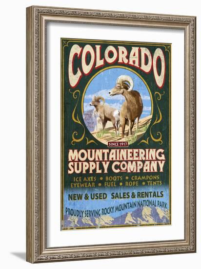 Mountaineering Supply - Rocky Mountain National Park-Lantern Press-Framed Art Print