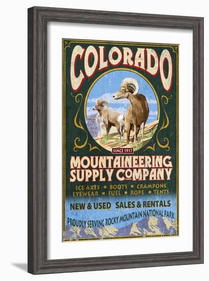 Mountaineering Supply - Rocky Mountain National Park-Lantern Press-Framed Art Print