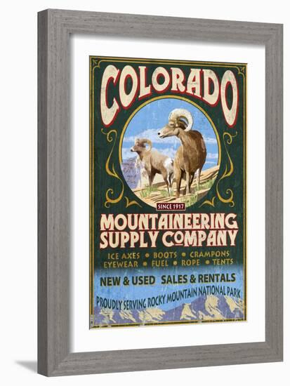 Mountaineering Supply - Rocky Mountain National Park-Lantern Press-Framed Art Print