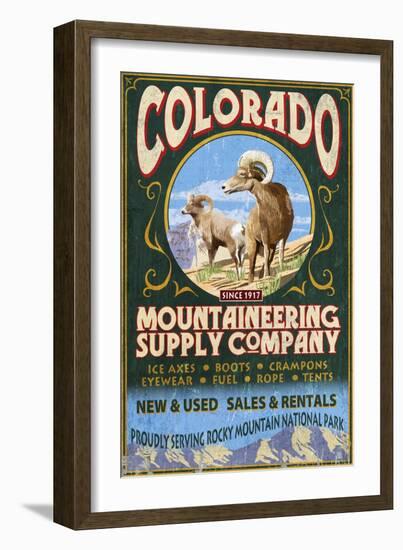 Mountaineering Supply - Rocky Mountain National Park-Lantern Press-Framed Art Print