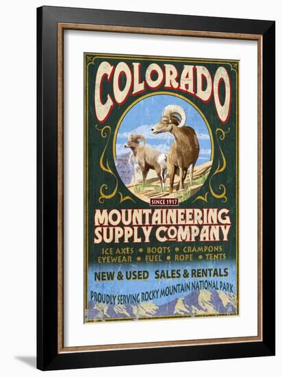 Mountaineering Supply - Rocky Mountain National Park-Lantern Press-Framed Art Print