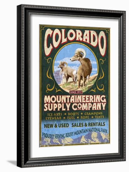 Mountaineering Supply - Rocky Mountain National Park-Lantern Press-Framed Art Print