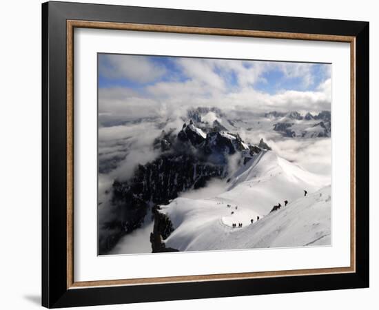 Mountaineers and Climbers, Mont Blanc Range, French Alps, France, Europe-Richardson Peter-Framed Photographic Print