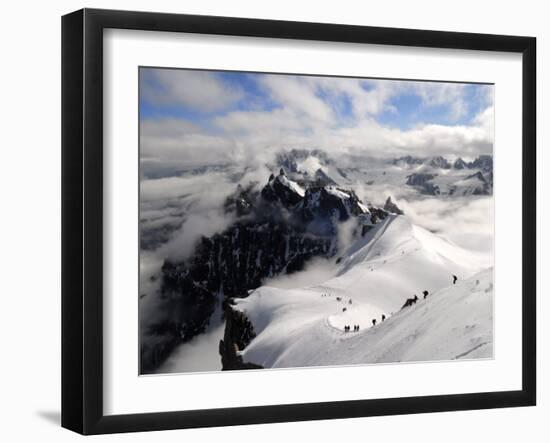 Mountaineers and Climbers, Mont Blanc Range, French Alps, France, Europe-Richardson Peter-Framed Photographic Print