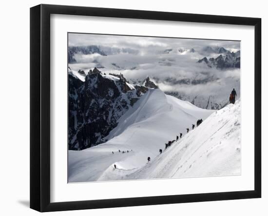 Mountaineers and Climbers, Mont Blanc Range, French Alps, France, Europe-Richardson Peter-Framed Photographic Print