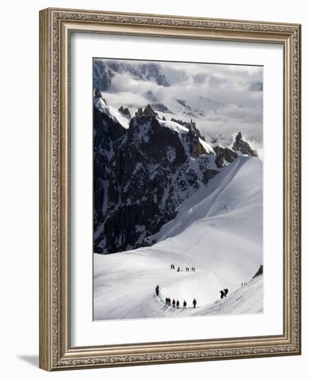 Mountaineers and Climbers, Mont Blanc Range, French Alps, France, Europe-Richardson Peter-Framed Photographic Print