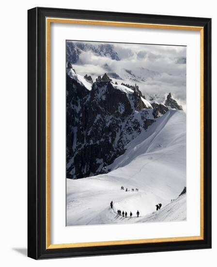 Mountaineers and Climbers, Mont Blanc Range, French Alps, France, Europe-Richardson Peter-Framed Photographic Print