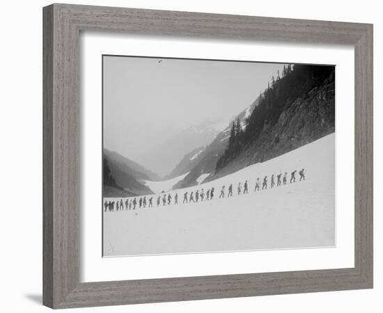 Mountaineers in the North Cascades, ca. 1909-Ashael Curtis-Framed Giclee Print