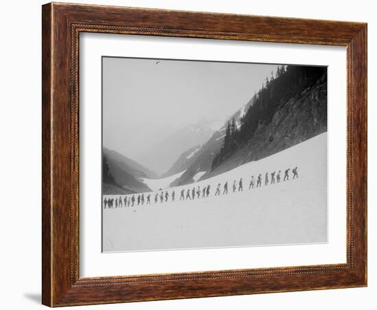 Mountaineers in the North Cascades, ca. 1909-Ashael Curtis-Framed Giclee Print