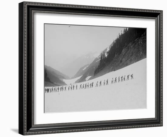 Mountaineers in the North Cascades, ca. 1909-Ashael Curtis-Framed Giclee Print