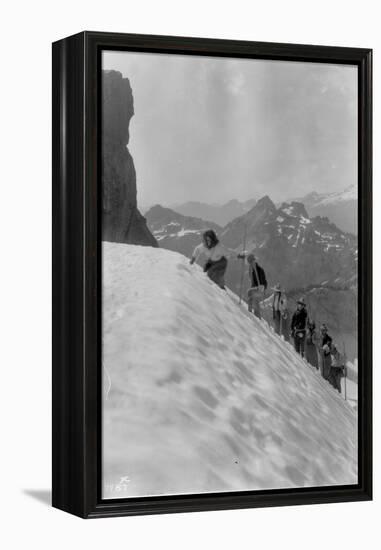 Mountaineers in the North Cascades, ca. 1909-Ashael Curtis-Framed Premier Image Canvas