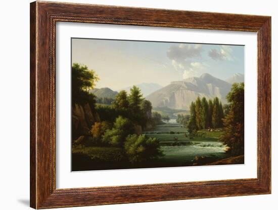 Mountainous Landscape (Oil on Canvas)-Alexandre Hyacinthe Dunouy-Framed Giclee Print