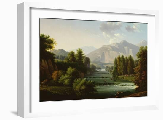 Mountainous Landscape (Oil on Canvas)-Alexandre Hyacinthe Dunouy-Framed Giclee Print