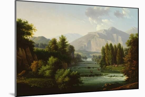 Mountainous Landscape (Oil on Canvas)-Alexandre Hyacinthe Dunouy-Mounted Giclee Print