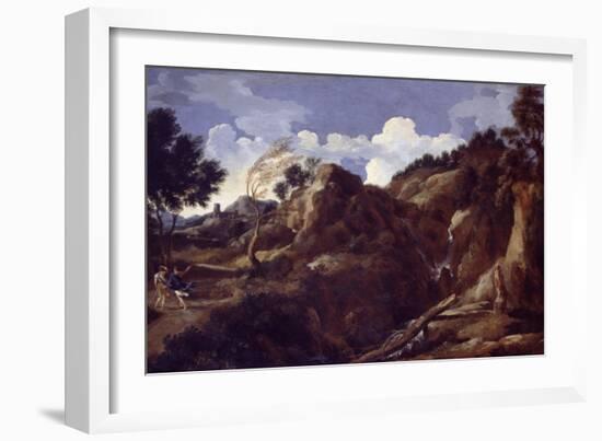 Mountainous Landscape with Approaching Storm, C.1638-39-Gaspard Poussin Dughet-Framed Giclee Print