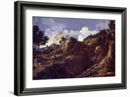 Mountainous Landscape with Approaching Storm, C.1638-39-Gaspard Poussin Dughet-Framed Giclee Print