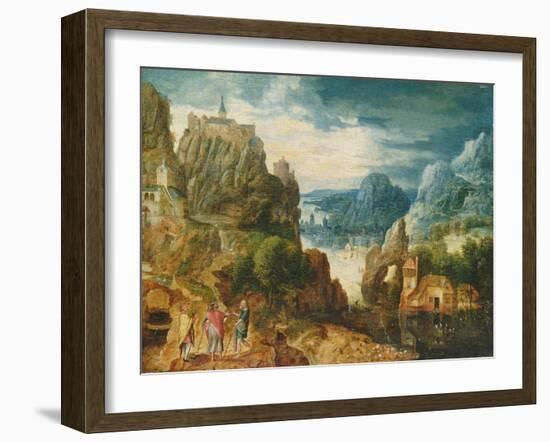 Mountainous Landscape with the Road to Emmaus, 1597-Lucas van Valckenborch-Framed Giclee Print