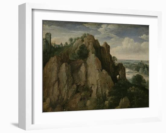 Mountainous Landscape-Lucas van Valckenborch-Framed Art Print