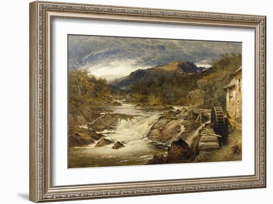 Mountainous Rocky Landscape with Stream and Watermill-Benjamin Williams Leader-Framed Giclee Print