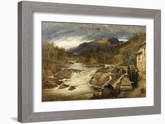 Mountainous Rocky Landscape with Stream and Watermill-Benjamin Williams Leader-Framed Giclee Print