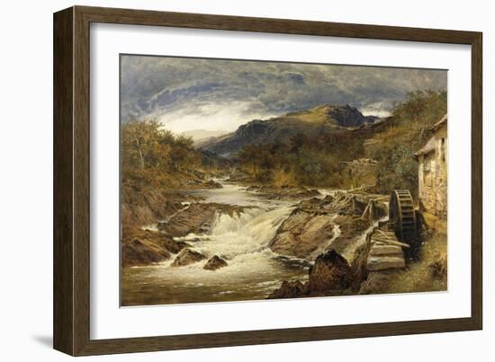 Mountainous Rocky Landscape with Stream and Watermill-Benjamin Williams Leader-Framed Giclee Print